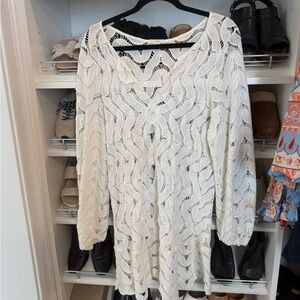 Eberjey Cream Long Sleeve cover up Dress